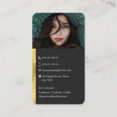 QR-code scanable barcode moderne trendy goudfoto Visitekaartje (Achterkant)