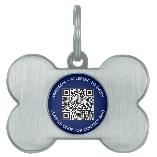 QR-code scanable contactloze contactloze info doua Huisdieren Naamplaatje (voorkant)
