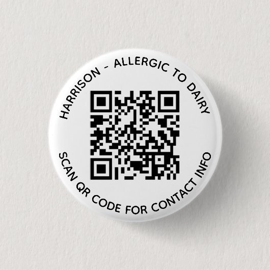 QR-code scanable contactloze info aangepaste tekst Ronde Button 3,2 Cm (Voorkant)