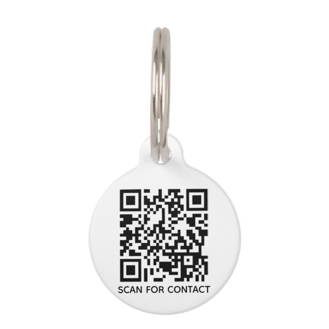 QR-code scanable contactloze info minimalist Huisdierpenning (Voorkant)