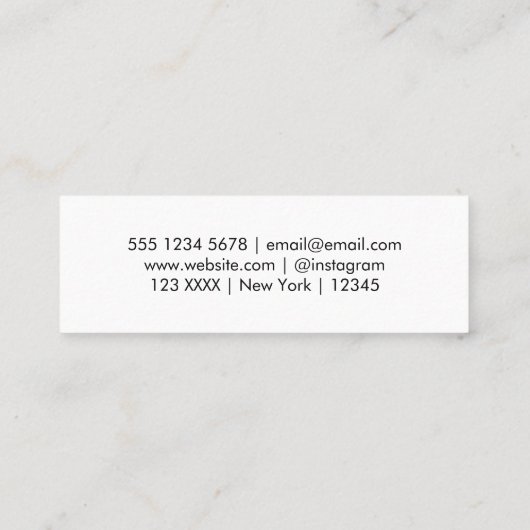 QR-code scanbaar Modern Stijlvol Trendy Mini Visitekaartje (Achterkant)