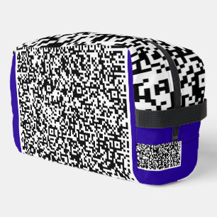 QR-code scaninfo aangepaste kleur gepersonaliseerd Toilettasje