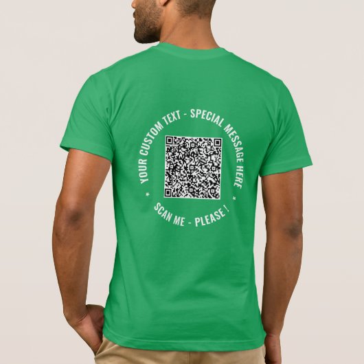 QR Code Scaninfo Aangepaste tekst Aangepast T-shir T-shirt (Achterkant)