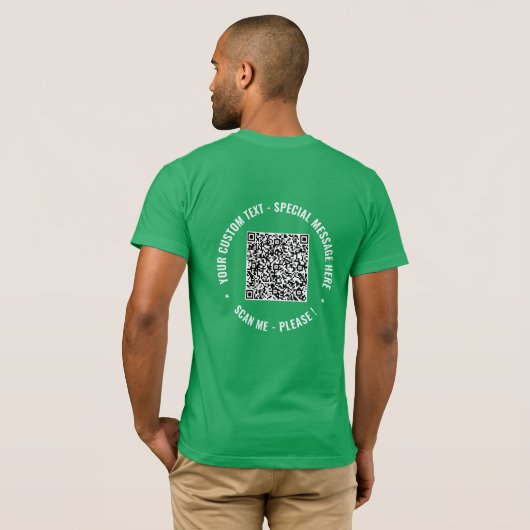 QR Code Scaninfo Aangepaste tekst Aangepast T-shir T-shirt (Achterkant volledig)