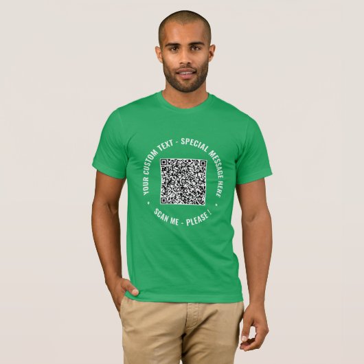 QR Code Scaninfo Aangepaste tekst Aangepast T-shir T-shirt (Voorkant volledig)