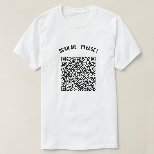QR Code Scaninfo Aangepaste tekst Afspeeltekst T-s T-shirt (Design voorkant)