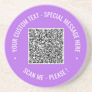 QR-code Scaninfo Aangepaste tekst en kleuren Coste Zandsteen Onderzetter