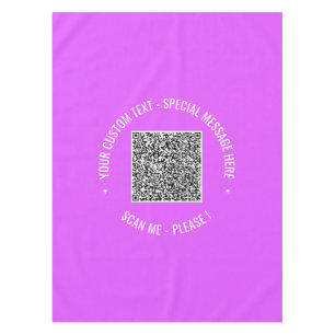 QR Code Scaninfo Aangepaste tekst en kleurentablet Tafelkleed