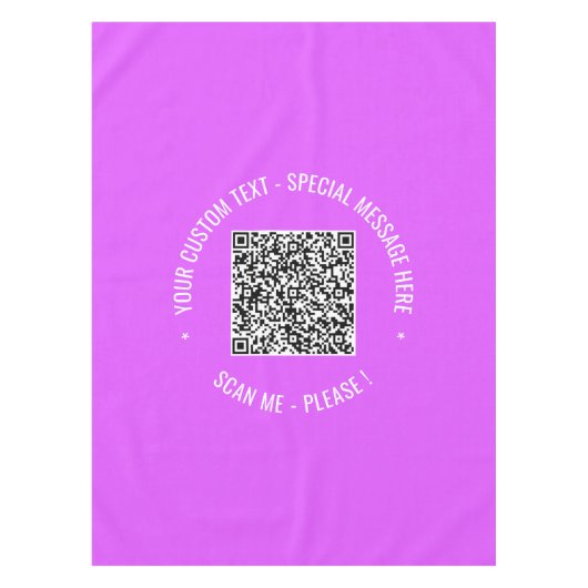 QR Code Scaninfo Aangepaste tekst en kleurentablet Tafelkleed (Voorkant)
