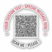 QR-code scaninfo aangepaste tekst sticker sjabloon (Voorkant)