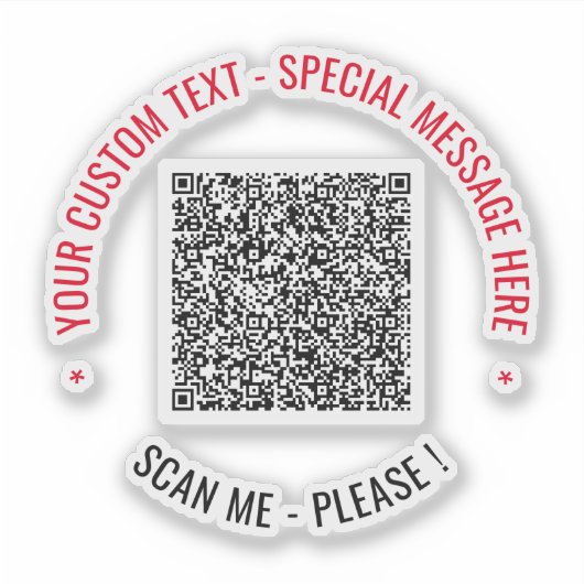 QR-code scaninfo aangepaste tekst sticker sjabloon (Voorkant)