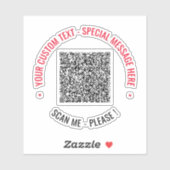 QR-code scaninfo aangepaste tekst sticker sjabloon (Vel)