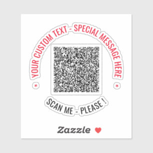 QR-code scaninfo aangepaste tekst sticker sjabloon