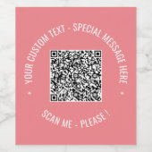 QR-code scaninfo aangepaste tekstkleuren gepersona Wijn Etiket (Enkel label)