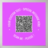 QR-code scaninfo aangepaste tekstkleuren poster af (Voorkant)