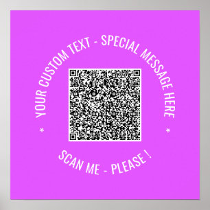 QR-code scaninfo aangepaste tekstkleuren poster af