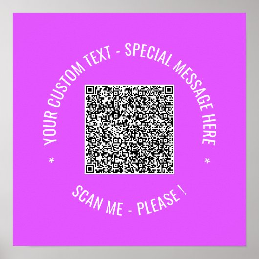 QR-code scaninfo aangepaste tekstkleuren poster af (Voorkant)