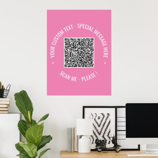 QR-code scaninfo aangepaste tekstkleuren uw poster (Thuiskantoor)