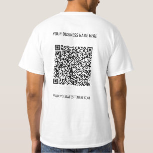 QR-code Scaninfo en aangepast tekstbedrijf T-Shirt