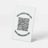 QR-code Scaninfo en Aangepaste voettekst Reclamebord Met Voetstuk (Voorkant)