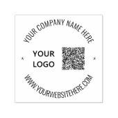 QR-code scaninfo logo aangepaste tekst ronde stemp Zelfinktende Stempel (Design)