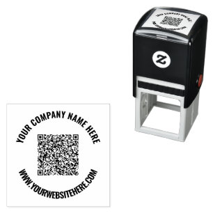 QR Code Scaninfo Naam Website Professionele stempe Zelfinktende Stempel