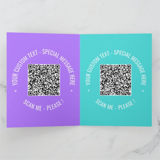 QR-code Scaninfo Tekst- en kleurenclausule Wenskaa Kaart (Binnen)