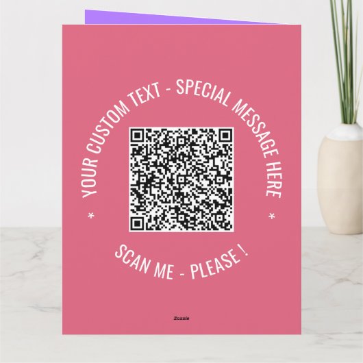 QR-code Scaninfo Tekst- en kleurenclausule Wenskaa Kaart (Achterkant)