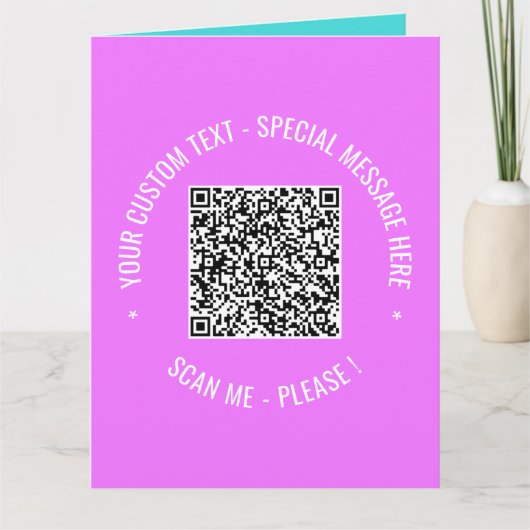 QR-code Scaninfo Tekst- en kleurenclausule Wenskaa Kaart (Voorkant)