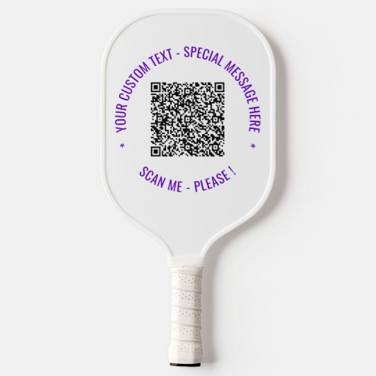QR-code Scaninfo Tekst- en kleurenhandpalm Pickleball Paddle (Achterkant)