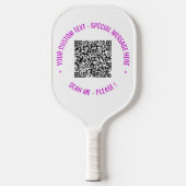 QR-code Scaninfo Tekst- en kleurenhandpalm Pickleball Paddle (Voorkant)