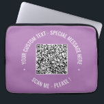 QR-code Scaninfo Tekst- en kleurenlaptophoes Laptop Sleeve<br><div class="desc">QR Code Scannen Info Aangepaste tekstkleuren Aangepaste promotionele bedrijfs- of persoonlijke moderne cadeautjes - Voeg je QR-code toe - Afbeelding of Logo - foto / tekst - Naam of ander info / bericht - Afmetingen wijzigen en verplaatsen of Elementen verwijderen - Afbeelding / Tekst met aanpassingsgereedschap. Kies / voeg uw...</div>