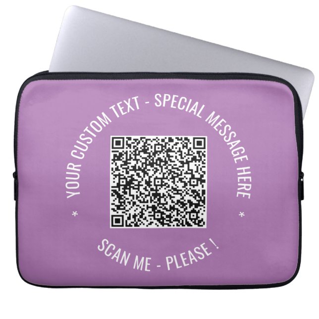 QR-code Scaninfo Tekst- en kleurenlaptophoes Laptop Sleeve (Voorkant)