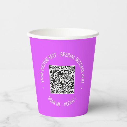 QR-code Scaninformatie Tekst- en kleurenpapierbeke Papieren Bekers (Voorkant)