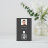 Qr code scannable barcode moderne logo foto visitekaartje (Staand voorkant)
