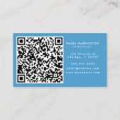 QR Code Scannable Beach Waterverf Ocean Blue Visitekaartje (Achterkant)