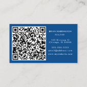 QR Code Scannable Blue Waterverf Coastal Trendy Visitekaartje (Achterkant)