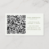 QR Code Scannable Botanical Greenery Waterverf Visitekaartje (Achterkant)