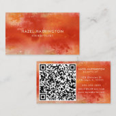 QR Code Scannable Kleurrijke Sinaasappels Waterver Visitekaartje (Voorkant / Achterkant)