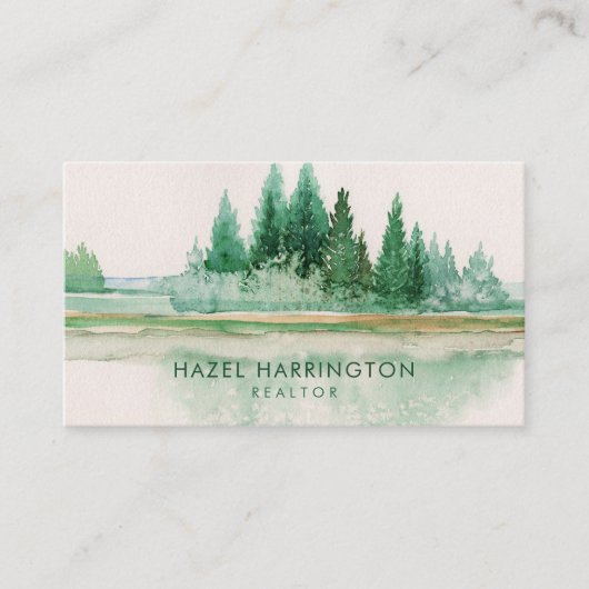 QR-code Scannable Lake Waterverf buitenshuis Visitekaartje (Voorkant)