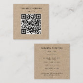 QR-code scannable Modern Professional Rustic Kraft Vierkante Visitekaartje (Voorkant / Achterkant)