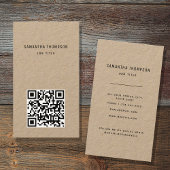 QR-code scannable Modern Professional Rustic Kraft Visitekaartje