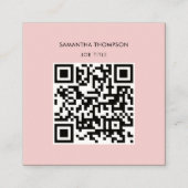 QR-code scannable Moderne Professional Blush Pink Vierkante Visitekaartje (Voorkant)