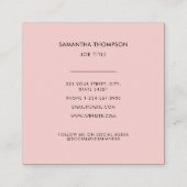 QR-code scannable Moderne Professional Blush Pink Vierkante Visitekaartje (Achterkant)