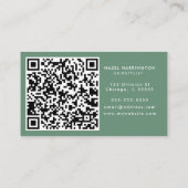 QR Code Scannable Moody Abstract Flowers Art Visitekaartje (Achterkant)
