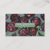 QR Code Scannable Moody Abstract Flowers Art Visitekaartje (Voorkant)