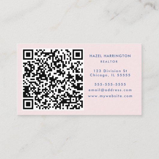 QR-code Scannable Mountains Waterverf buitenshuis Visitekaartje (Achterkant)