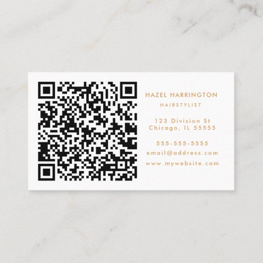 QR Code Scannable Schattige Kleurrijke Waterverf B Visitekaartje (Achterkant)