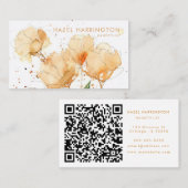 QR Code Scannable Schattige Kleurrijke Waterverf B Visitekaartje (Voorkant / Achterkant)