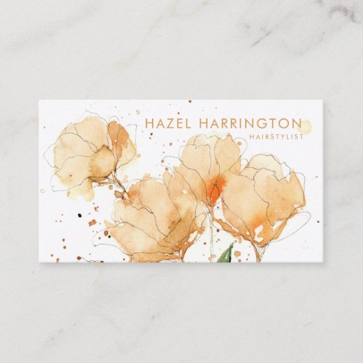 QR Code Scannable Schattige Kleurrijke Waterverf B Visitekaartje (Voorkant)